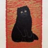 Japanese cat, woodblock print