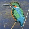 Kingfisher woodblock print