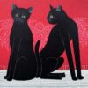 Tadashige Nishida: “Two black cats – red”